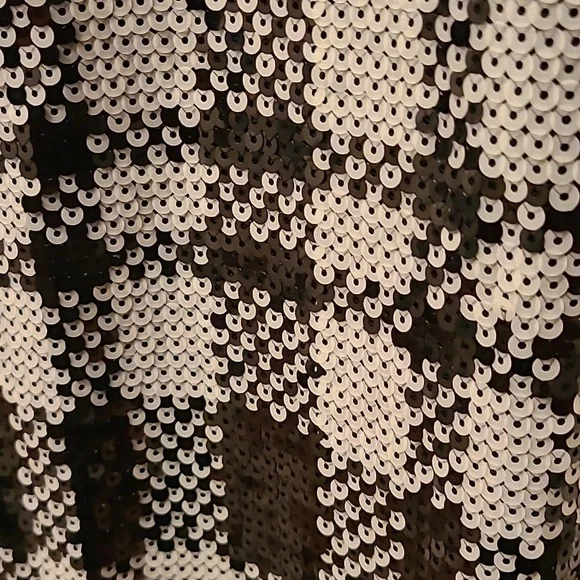 DRAPER JAMES WOMENS BLACK & WHITE SEQUIN SHEATH DRESS SIZE 4 - Picture 3 of 15